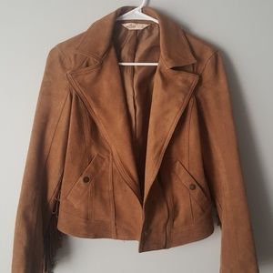 Hollister faux suede fringe jacket
